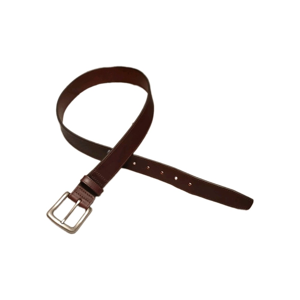Brown Genuine Leather Belt Mens 40 Adjustable Elastic Comfort Work Dress Belt